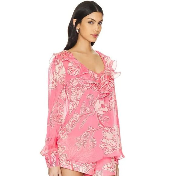 Hemant and Nandita Pink Floral Top with Cami NWT- Size XS - Picture 16 of 16